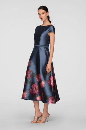 Ina Chambray Multi Tea Length Dress