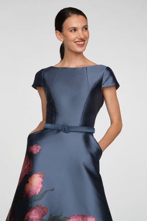 Ina Chambray Multi Tea Length Dress