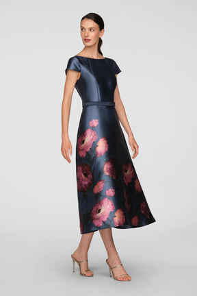Ina Chambray Multi Tea Length Dress