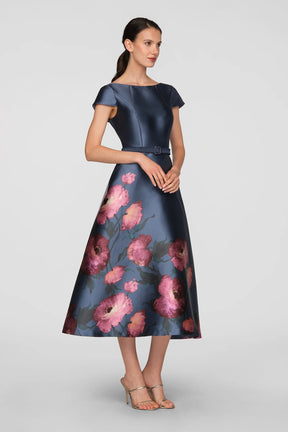 Ina Chambray Multi Tea Length Dress