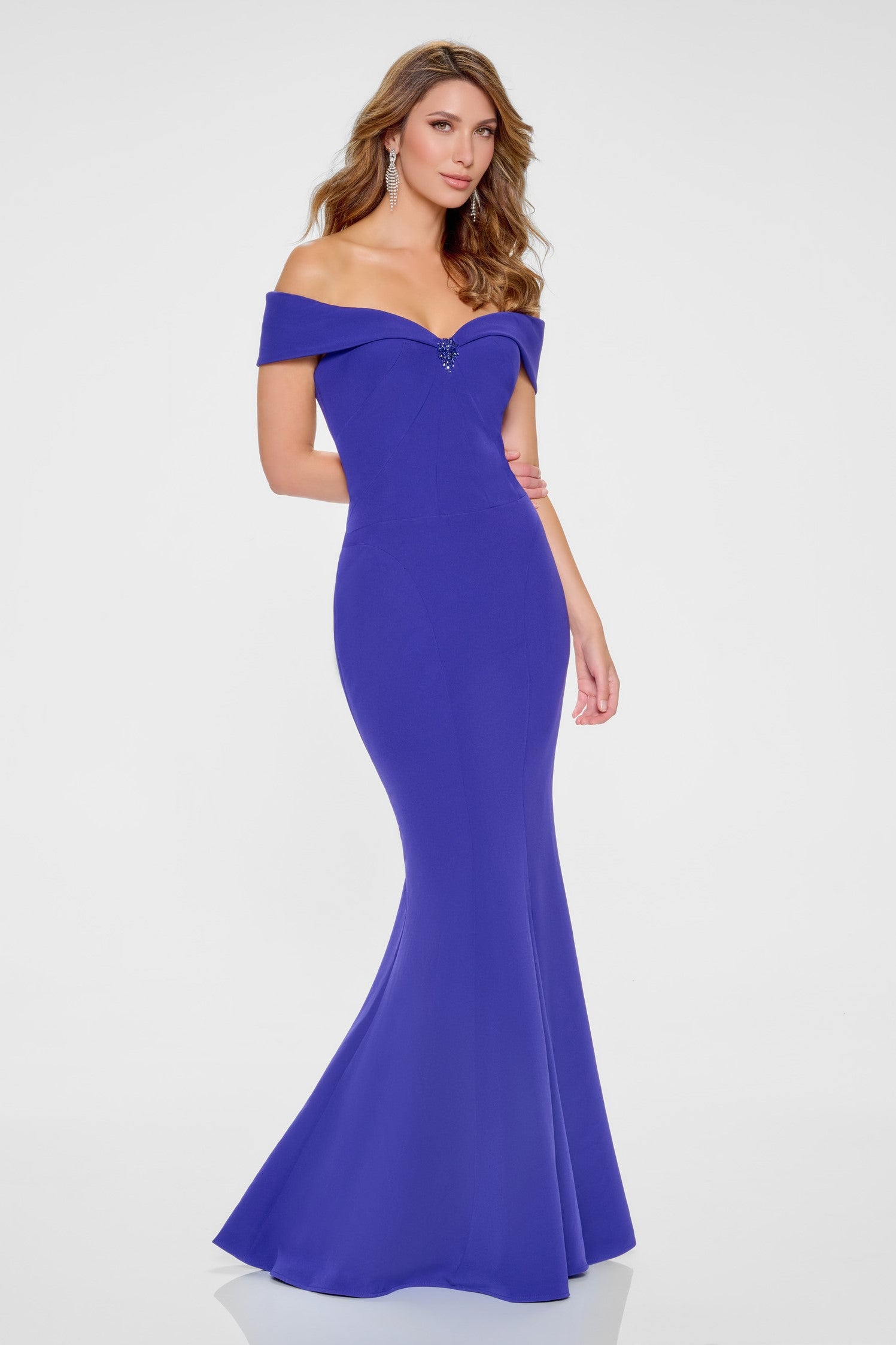 Jewelled Sweetheart Off Shoulder Mermaid Gown