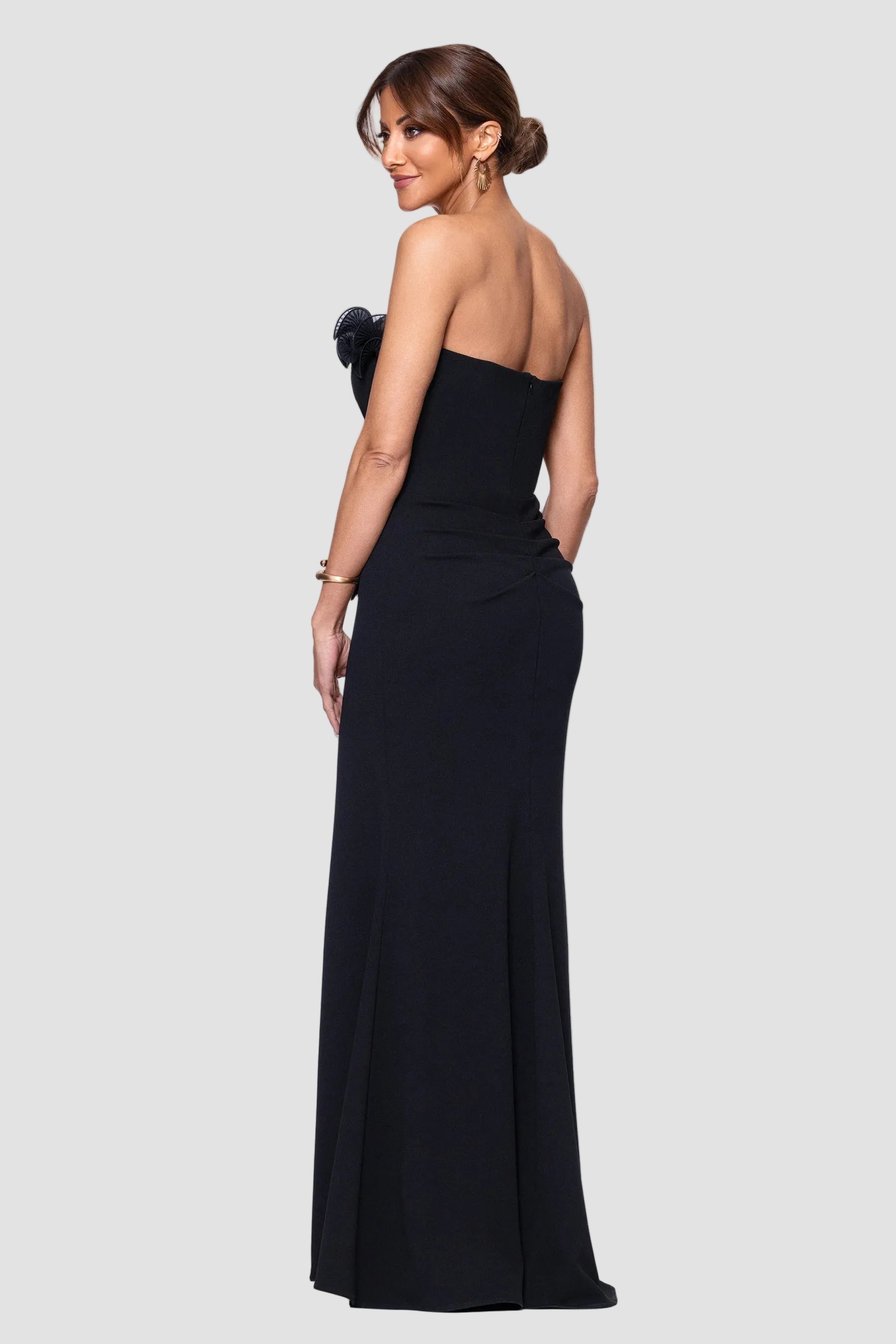 Kimberly Chiffon Ruffle Strapless Dress