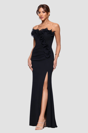 Kimberly Chiffon Ruffle Strapless Dress
