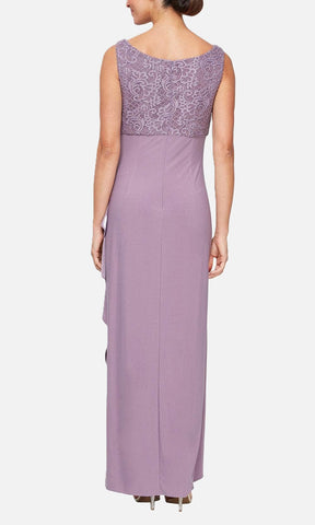 Lace Bodice Side Ruched Dress with Bolero Jacket