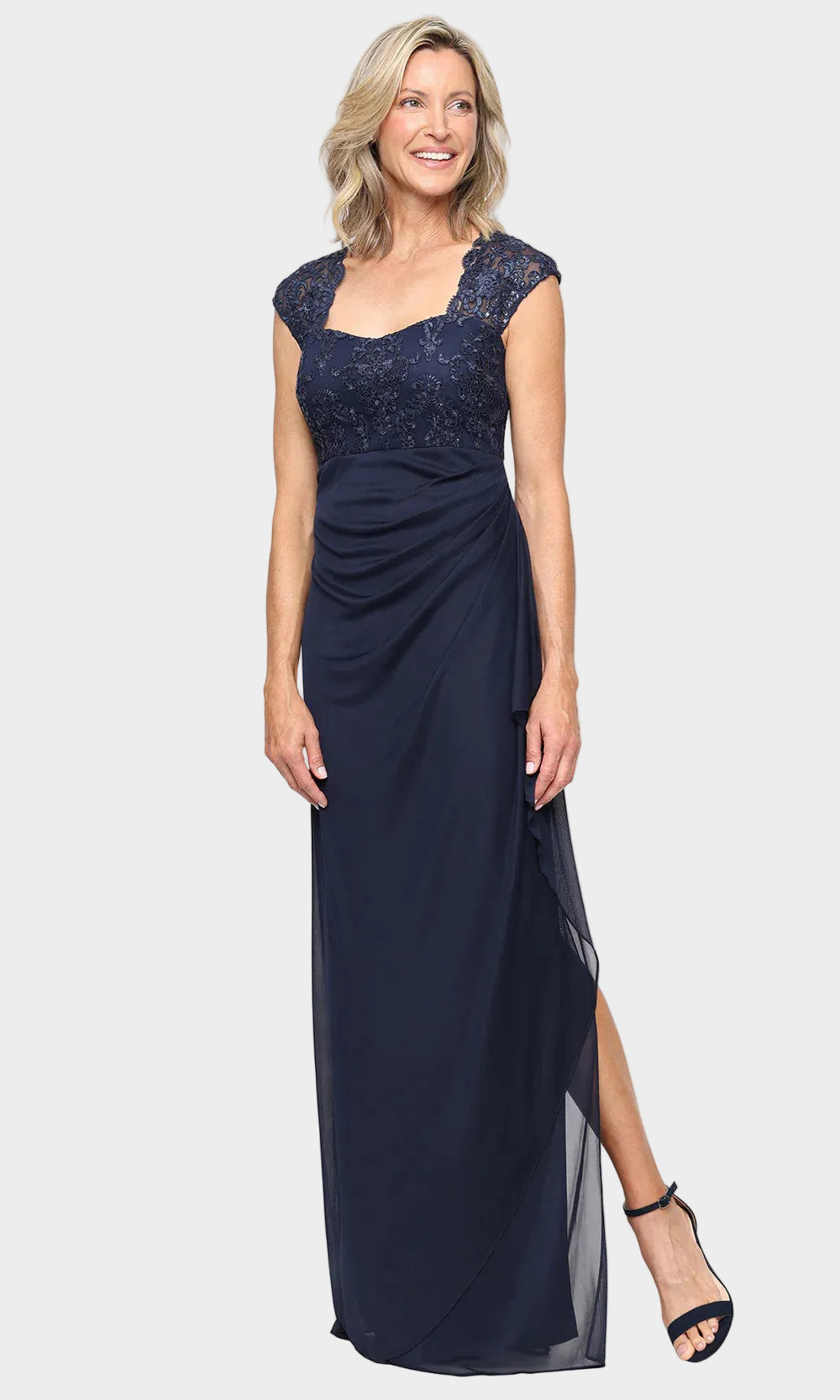 Lace Embellished Cap Sleeve Dress