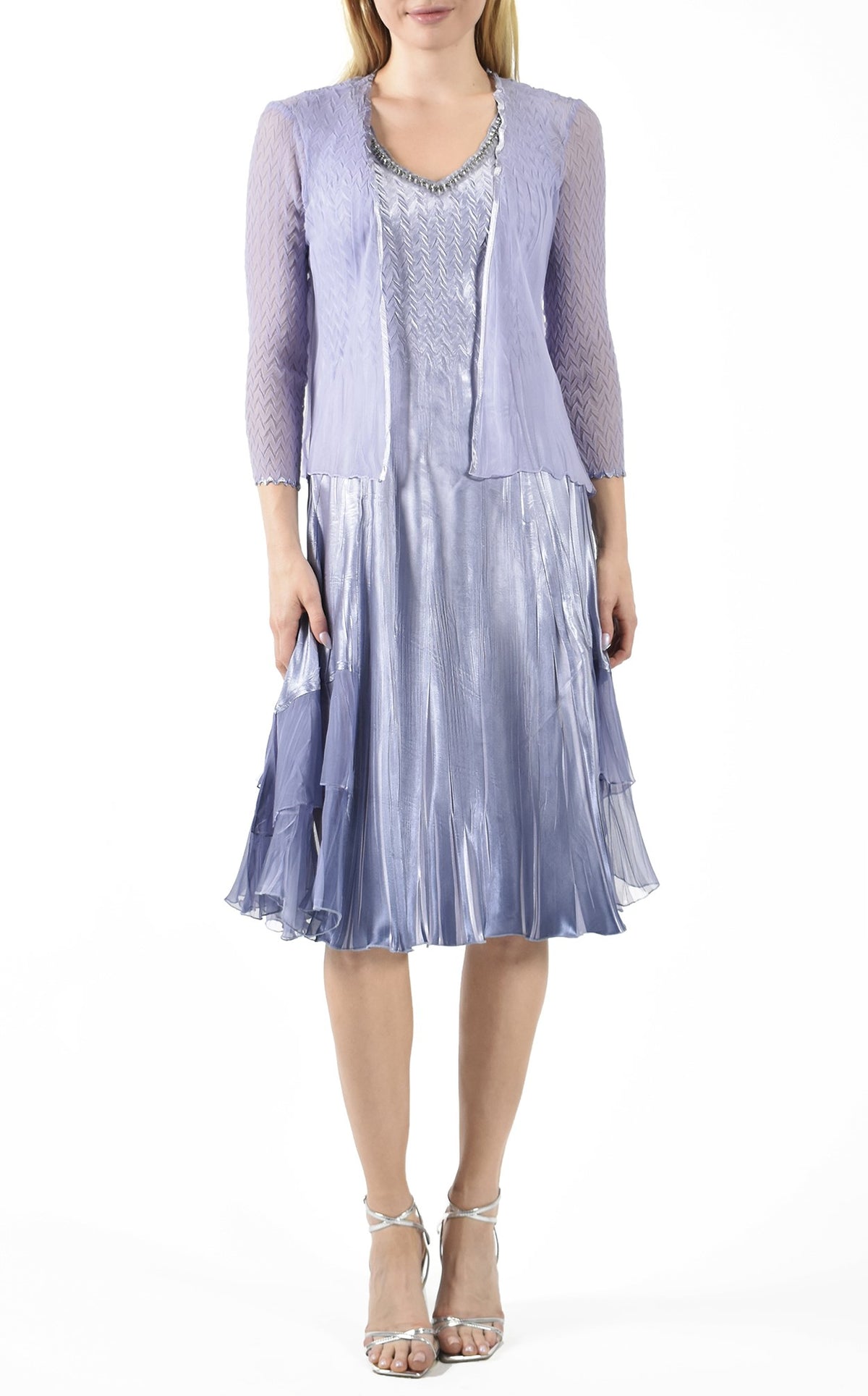 Lavender Blue Ombre Dress and Jacket