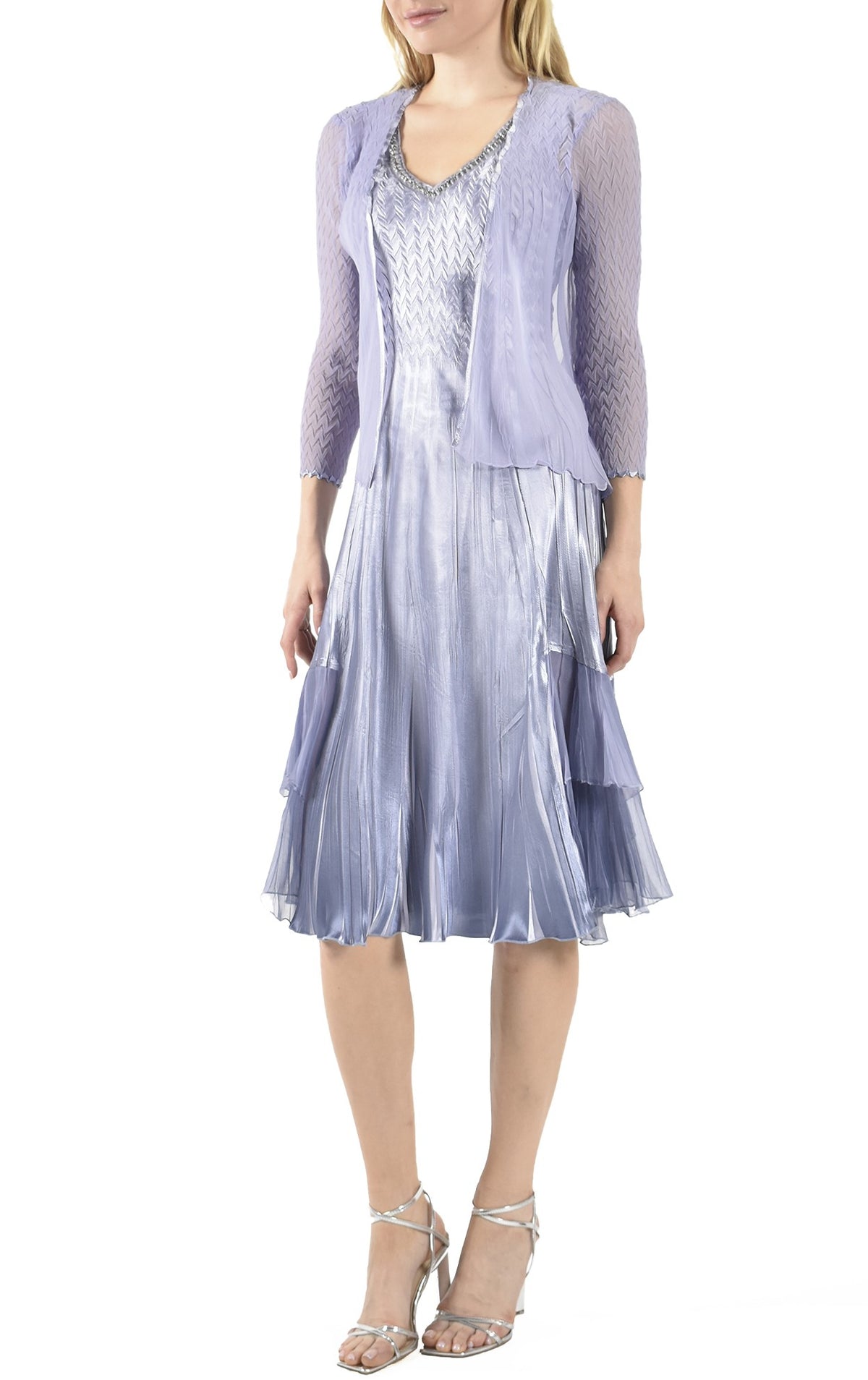 Lavender Blue Ombre Dress and Jacket