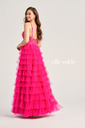 Layered Tulle Ballgown with Sequin Corset Bodice