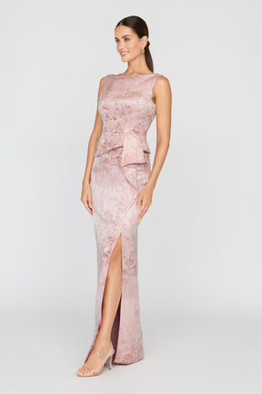 Luciana Bloom Column Gown