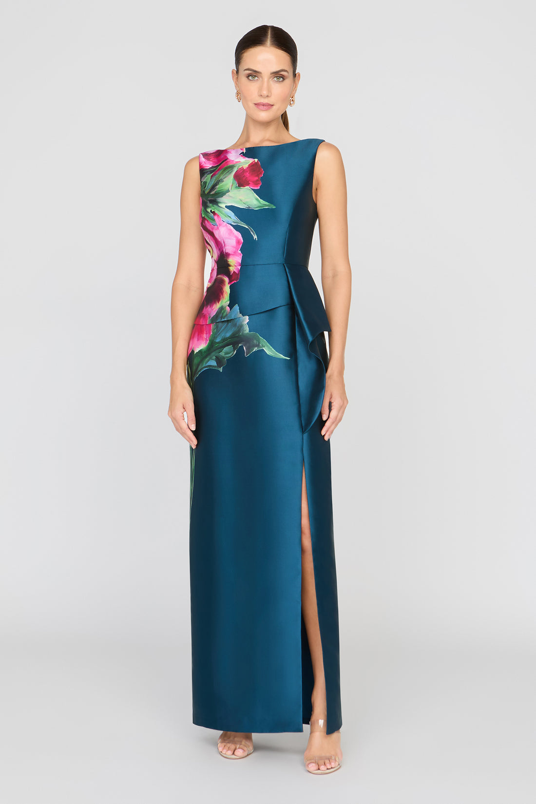 Luciana Blue Opal Column Gown