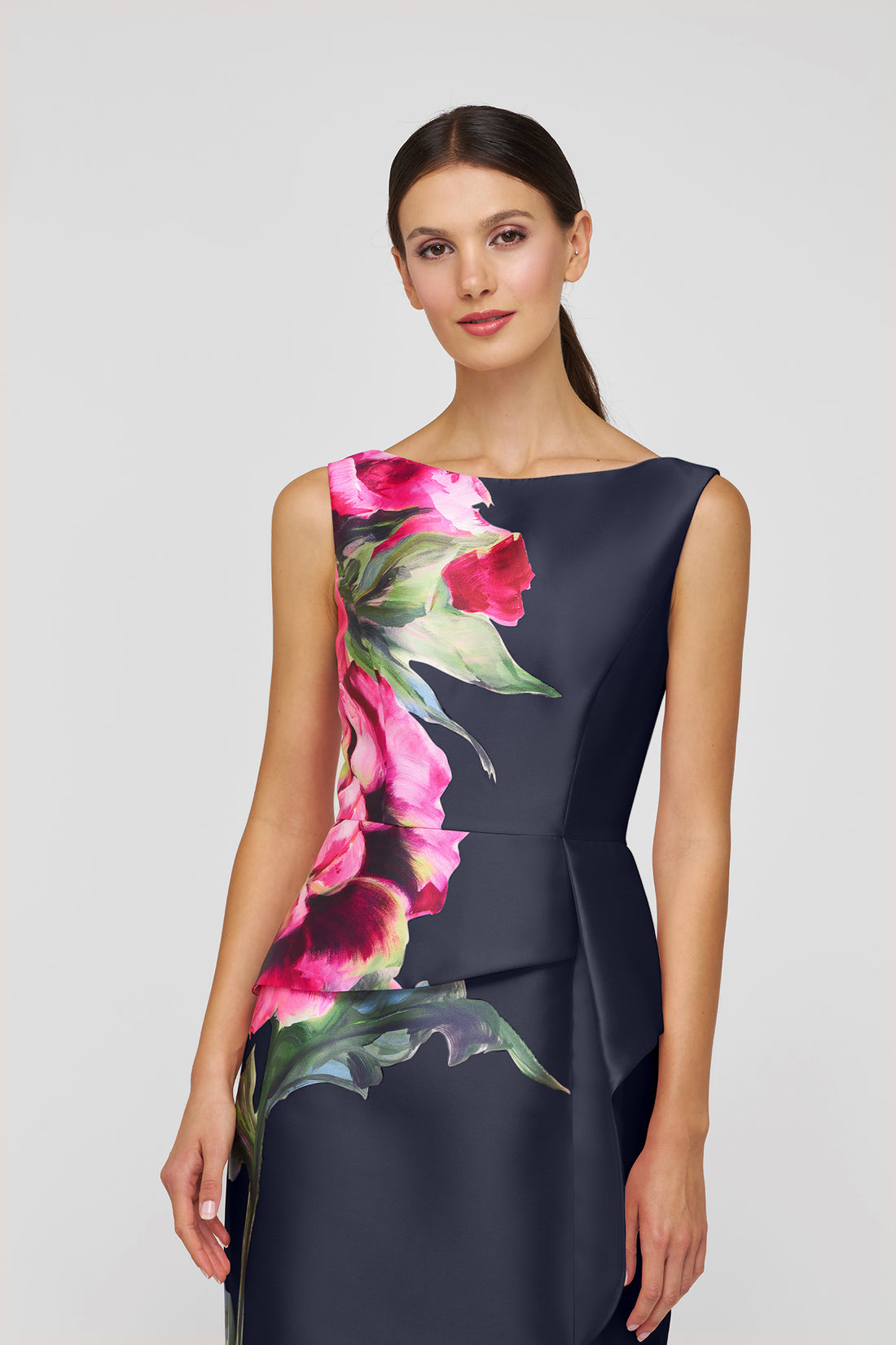 Luciana Midnight Blue Column Gown