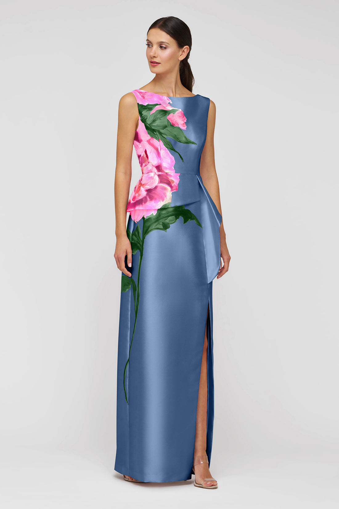 Luciana Pearl Blue Multi Column Gown