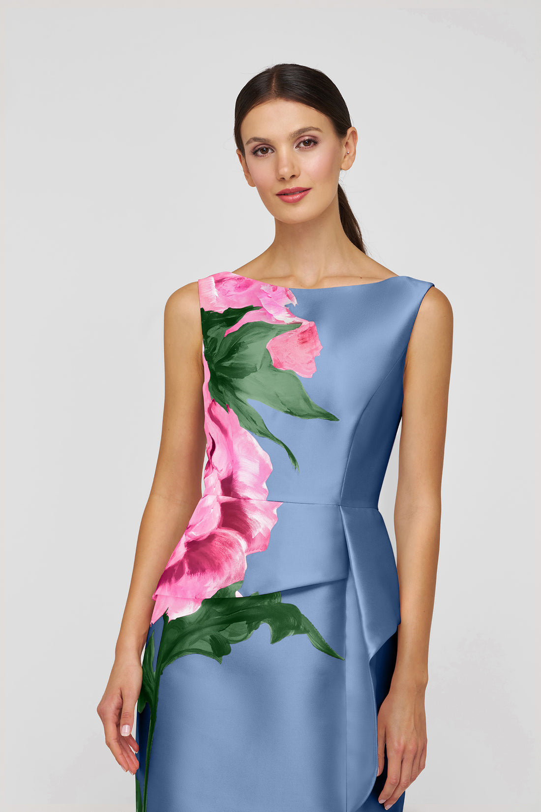 Luciana Pearl Blue Multi Column Gown