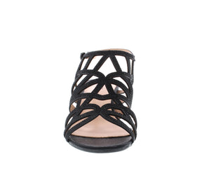 Macy Black Caged Strap Shoe