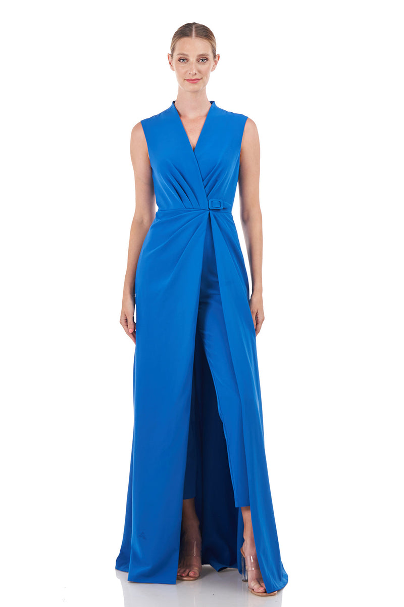 Perla Pleated Jumpsuit in Periwinkle Blue - ShopperBoard