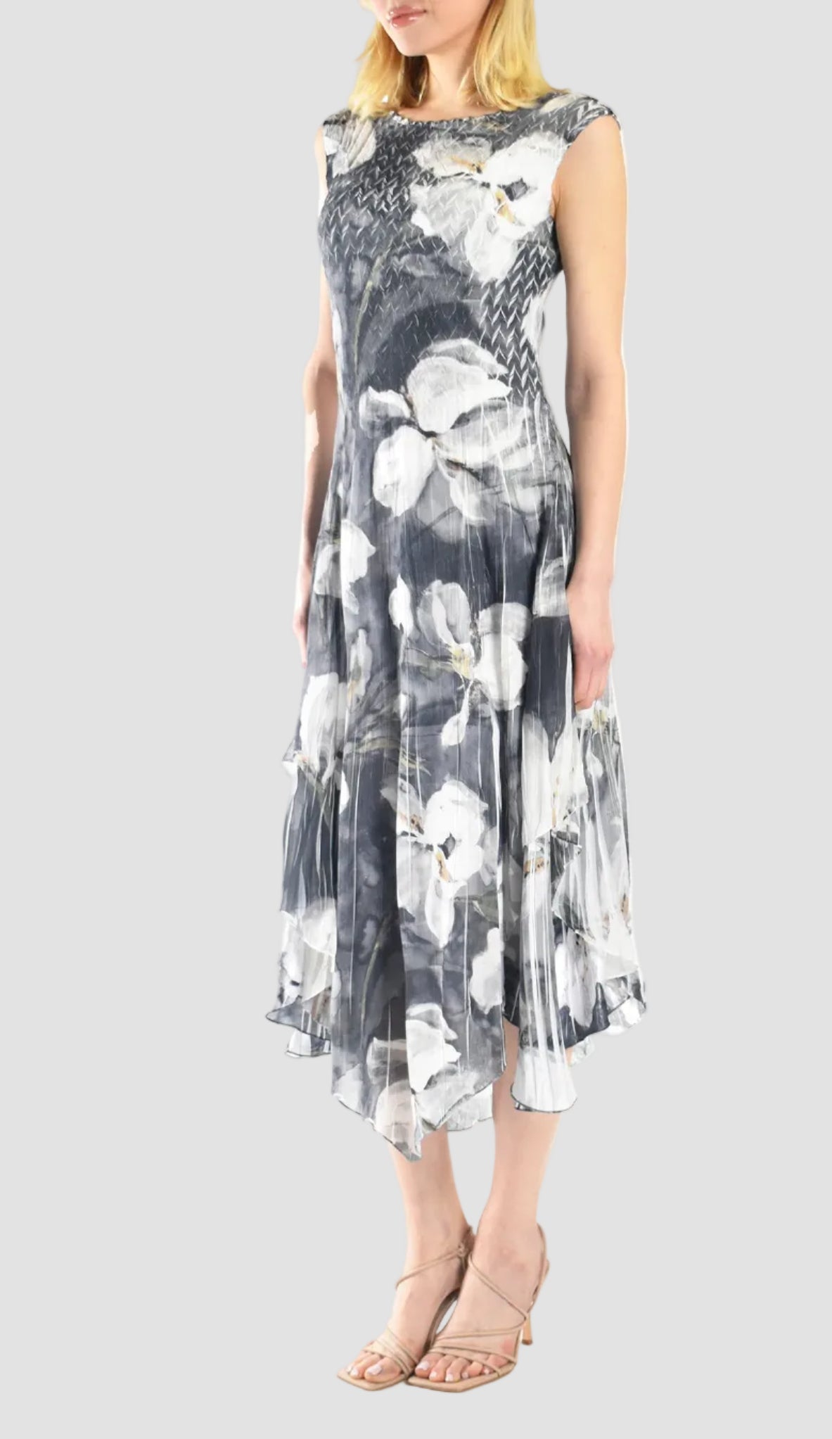 Midnight Magnolia Asymmetrical Layered Hem Dress