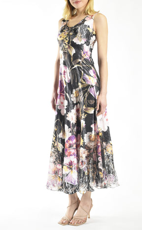 Night Chrysanthemum Long Dress