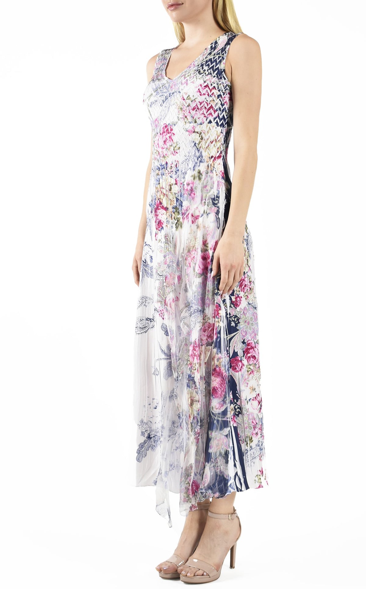 Paisley Bloom V-Neck Long Dress
