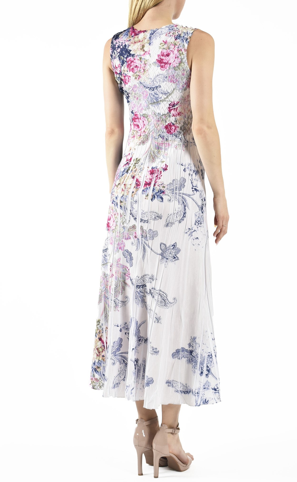 Paisley Bloom V-Neck Long Dress