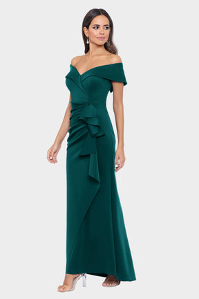 Patti Off Shoulder Ruffle Front Gown