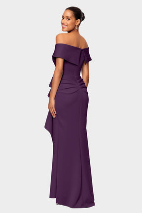 Patti Off Shoulder Ruffle Front Gown