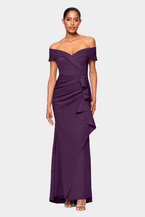 Patti Off Shoulder Ruffle Front Gown