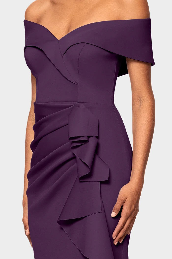 Patti Off Shoulder Ruffle Front Gown