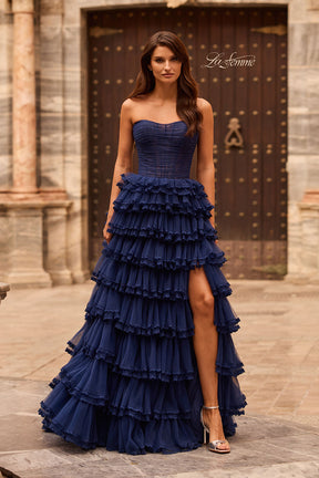 Romantic Cascading Tiered Gown