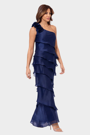 Rosina Organza Tiered One Shoulder Gown