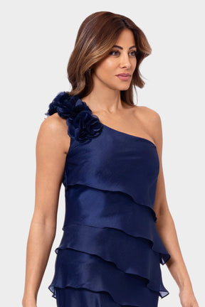Rosina Organza Tiered One Shoulder Gown