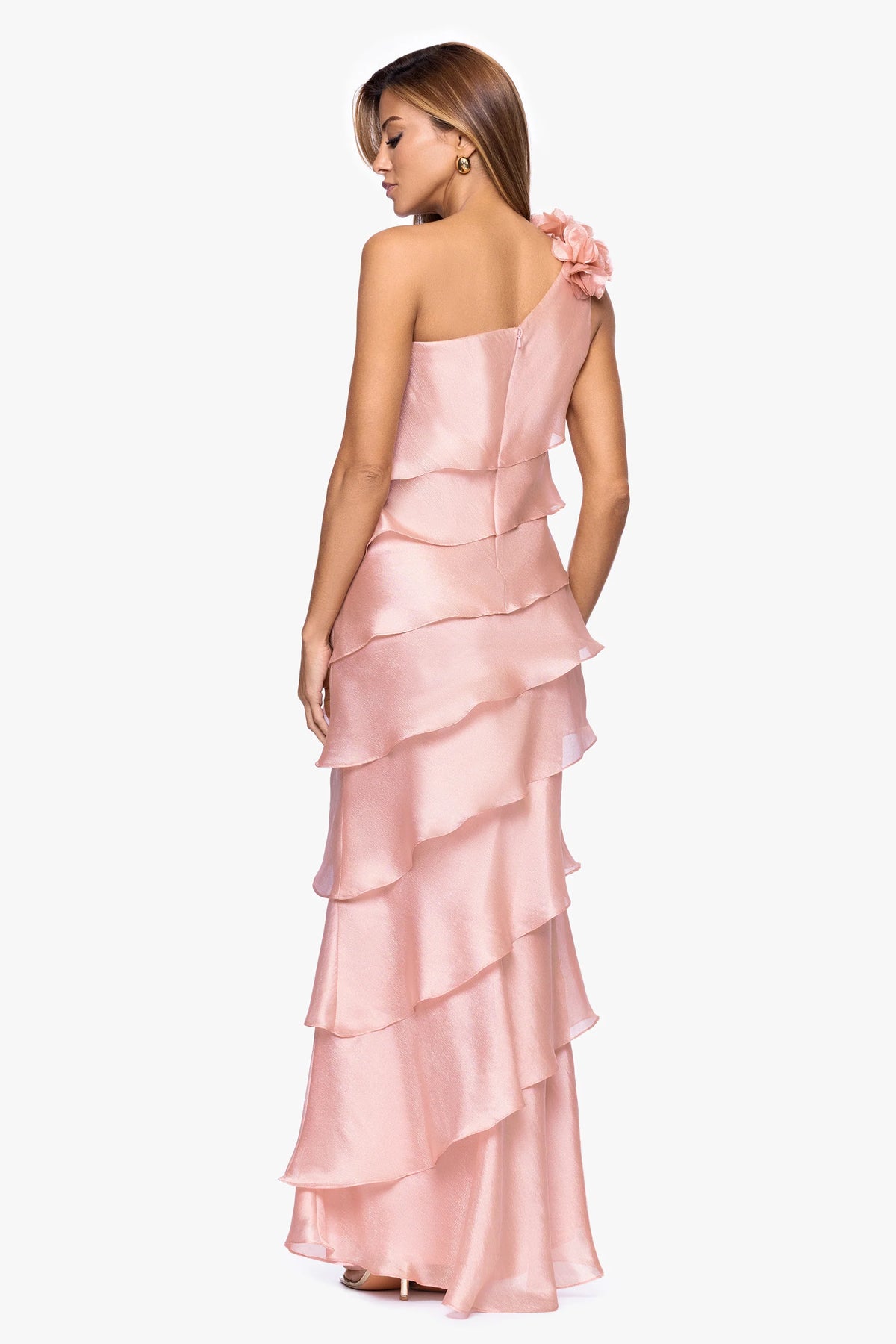 Rosina Organza Tiered One Shoulder Gown