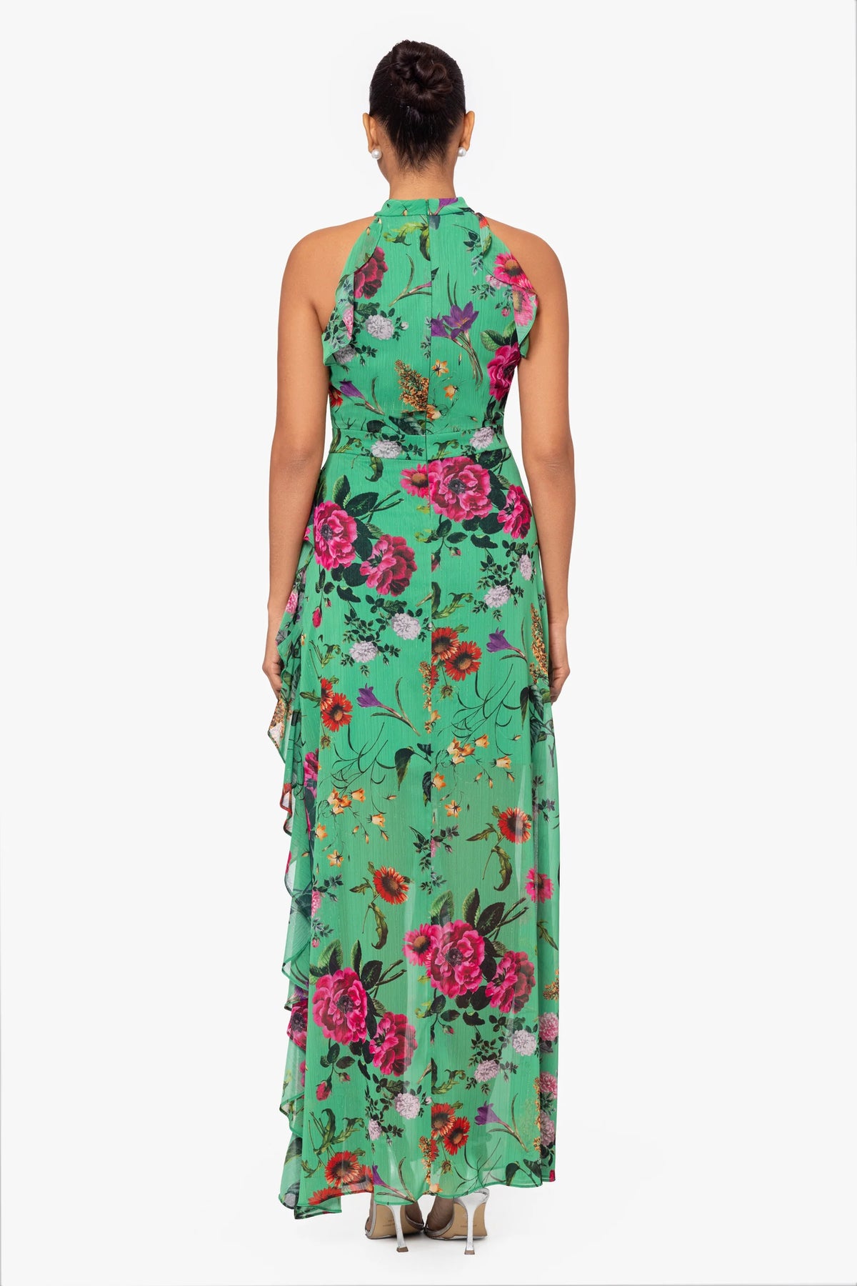 Sandy Floral Ruffle Chiffon Dress