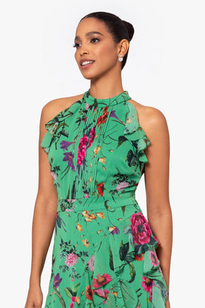 Sandy Floral Ruffle Chiffon Dress