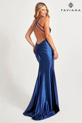 Sequin Bustier Front Knot Gown