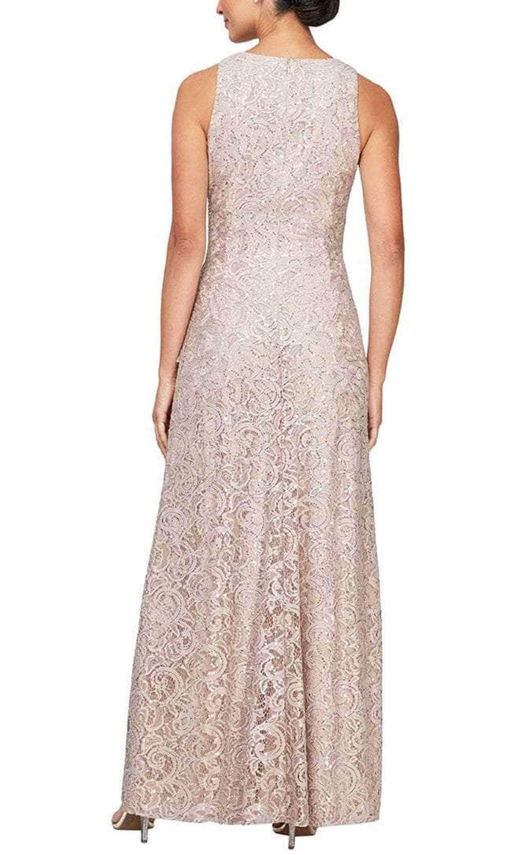 Shimmer Lace Side Ruched Dress