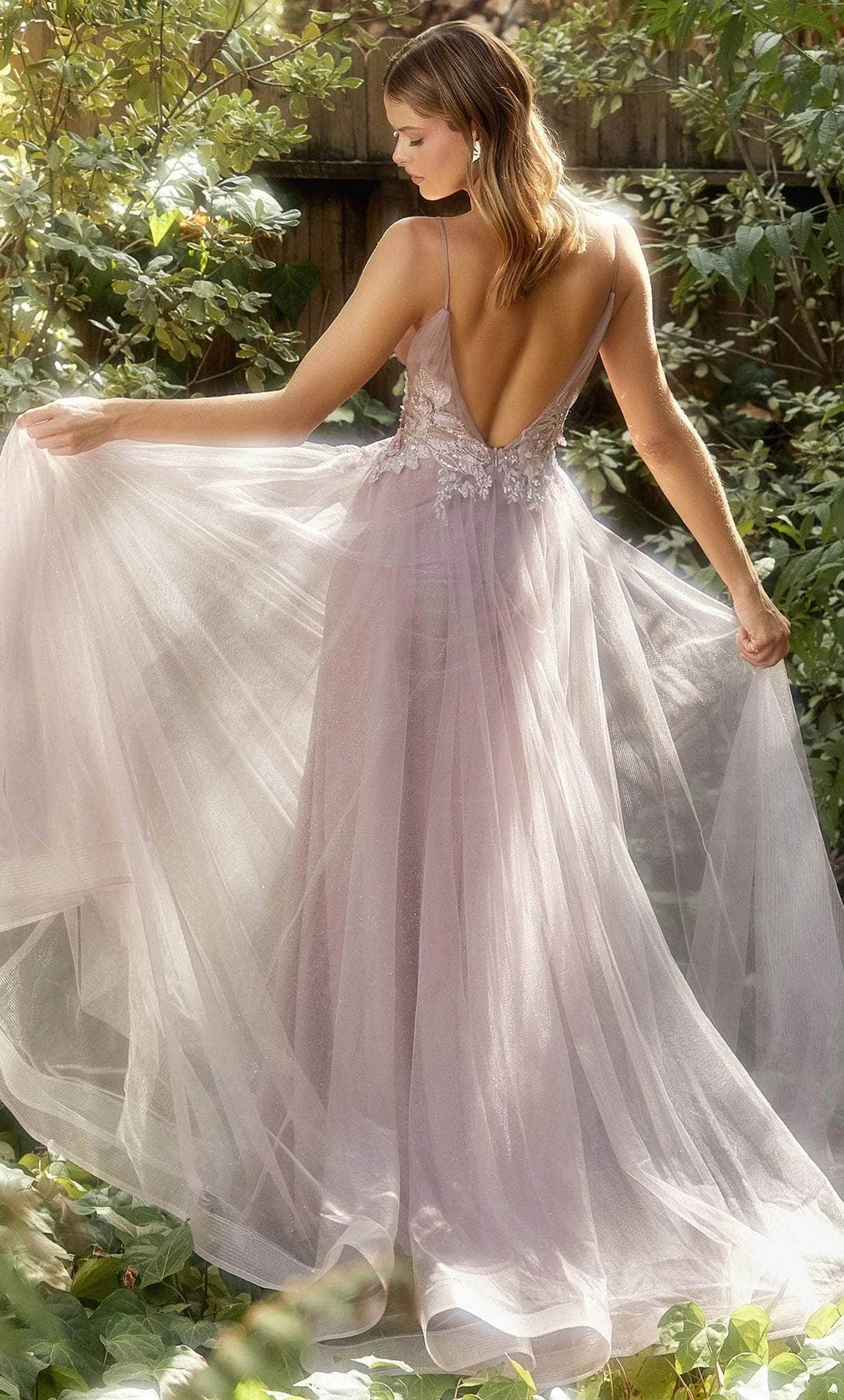 Shimmer Tulle Gown With Sequins And 3D Flowers