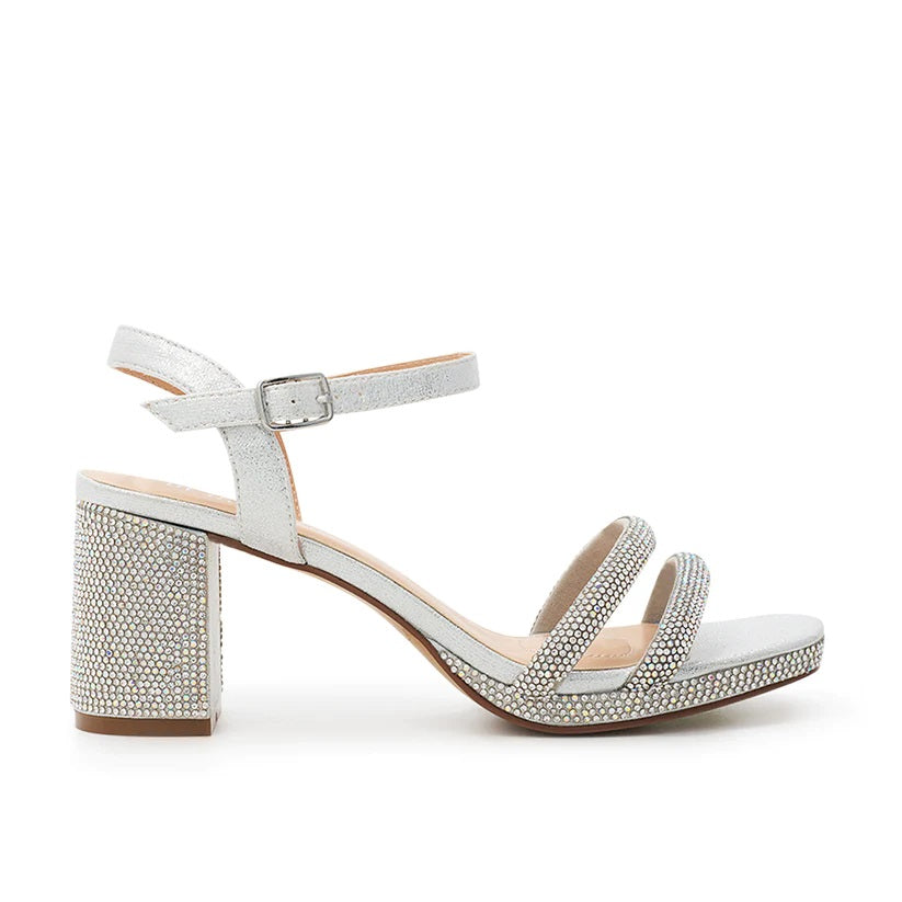 Silver Nelly Jewelled Formal Shoe