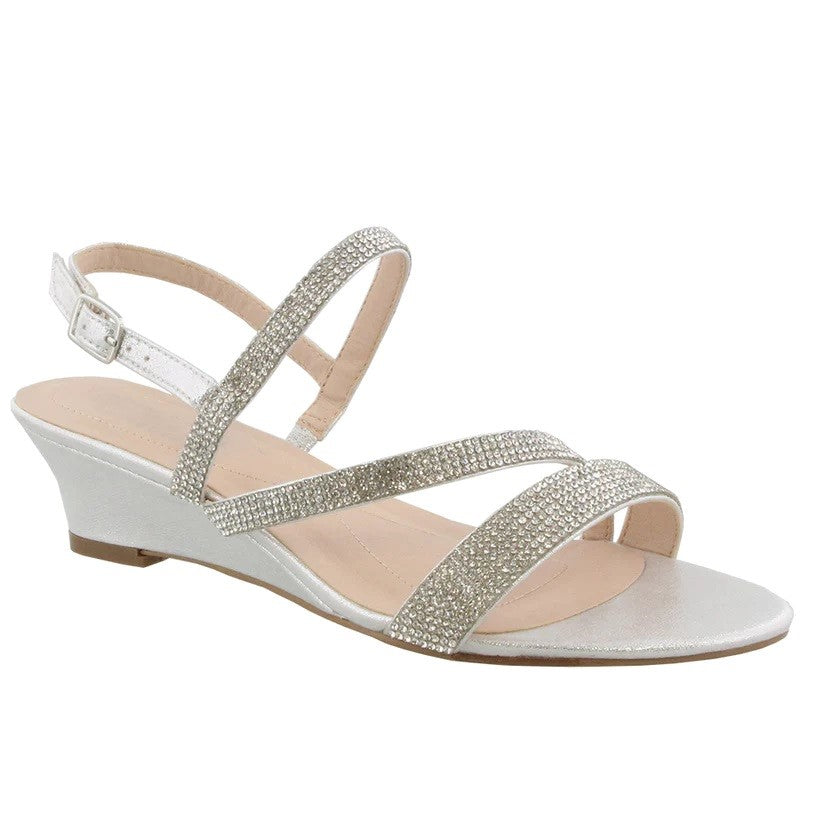 Silver Rosa Wedge Formal Shoe