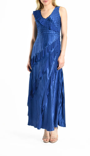 Sleeveless V-Neck Ruffled Maxi Dress