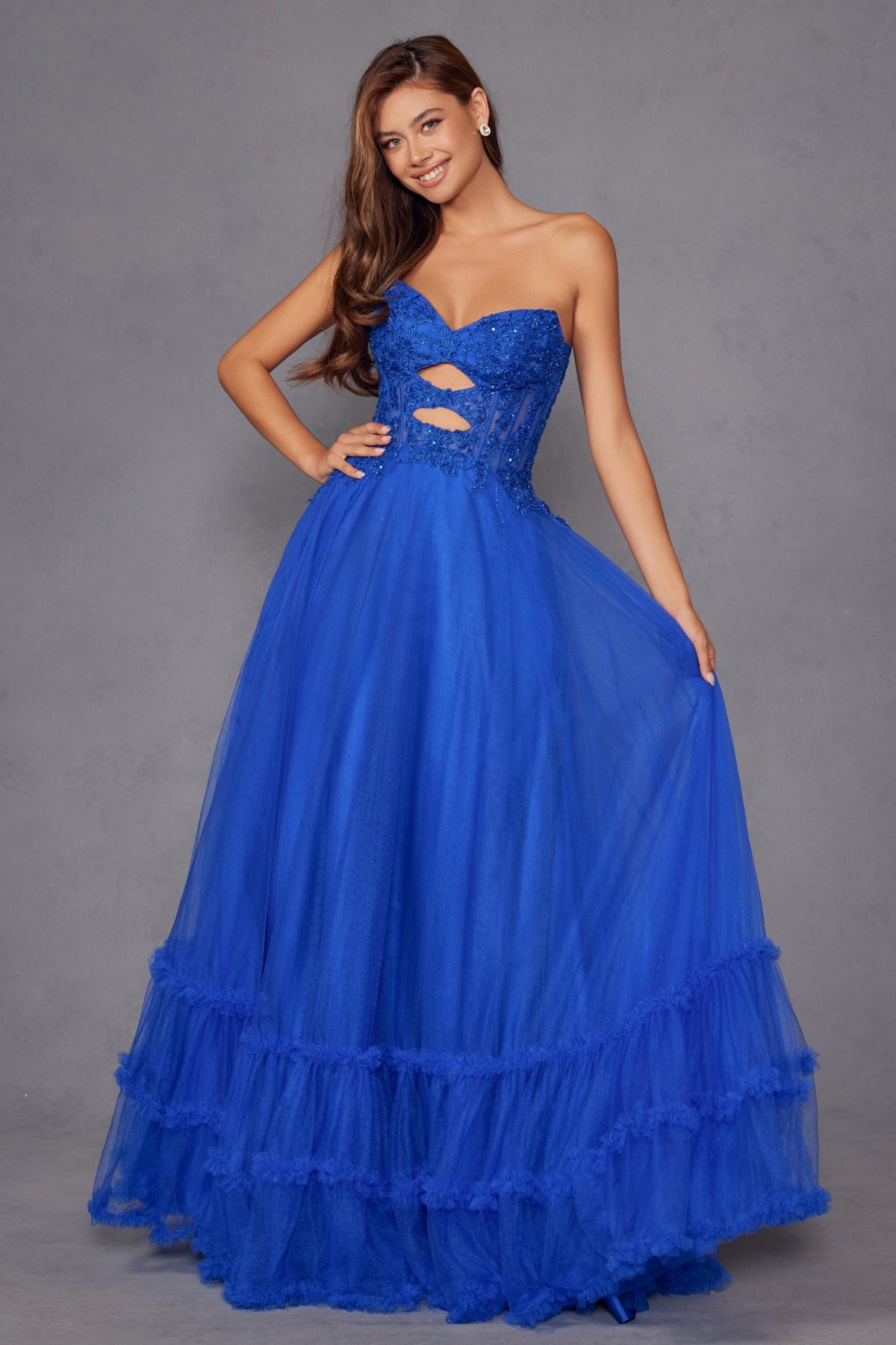 Statement Sweetheart Tulle Ball Gown With Cut Outs