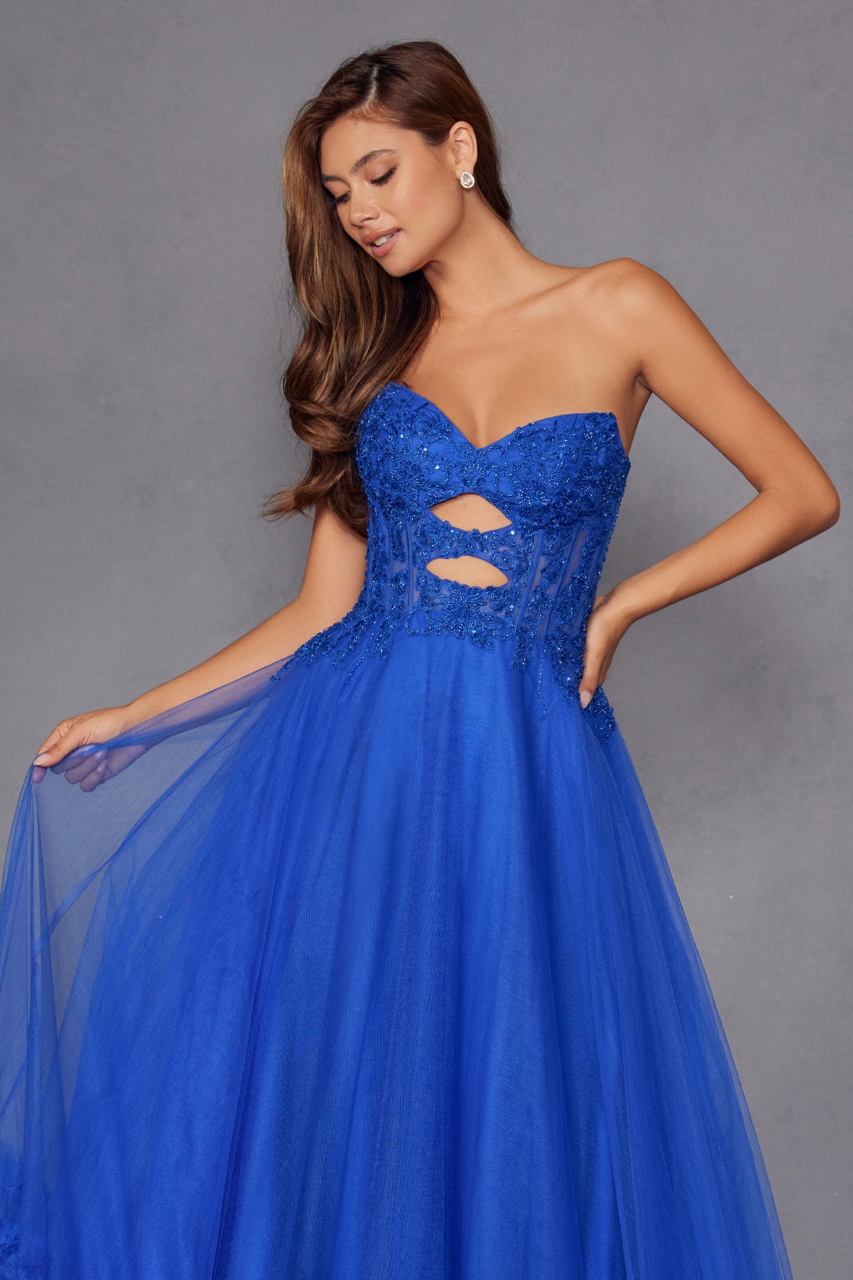 Statement Sweetheart Tulle Ball Gown With Cut Outs