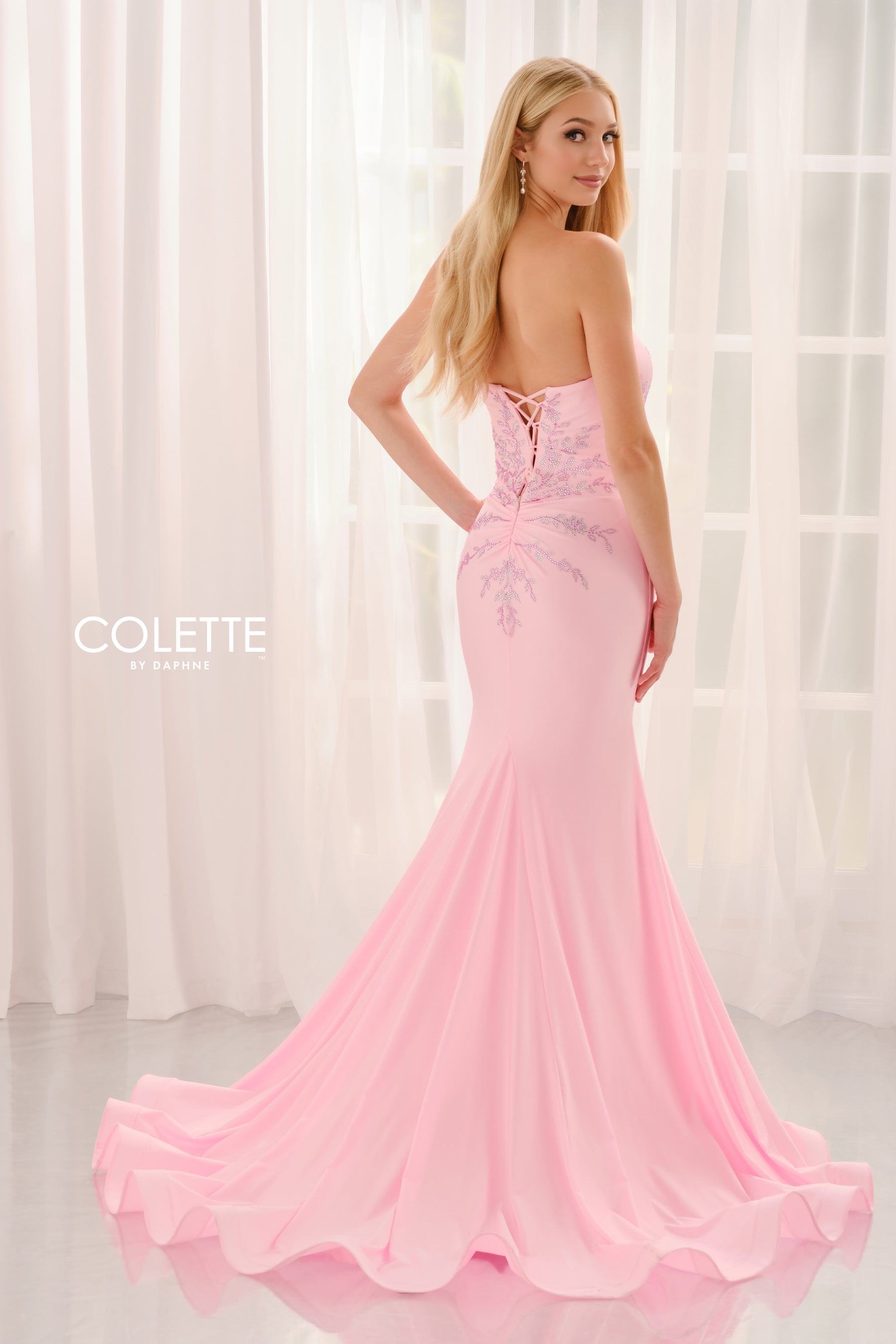 Strapless Mermaid Gown With Rhinestone Accents