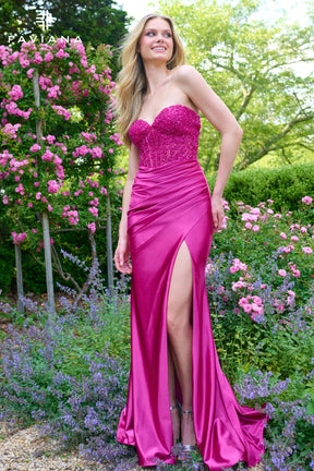 Strapless Sweetheart Satin Corset Dress