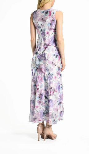 Violetta Print Ruffled Maxi Dress