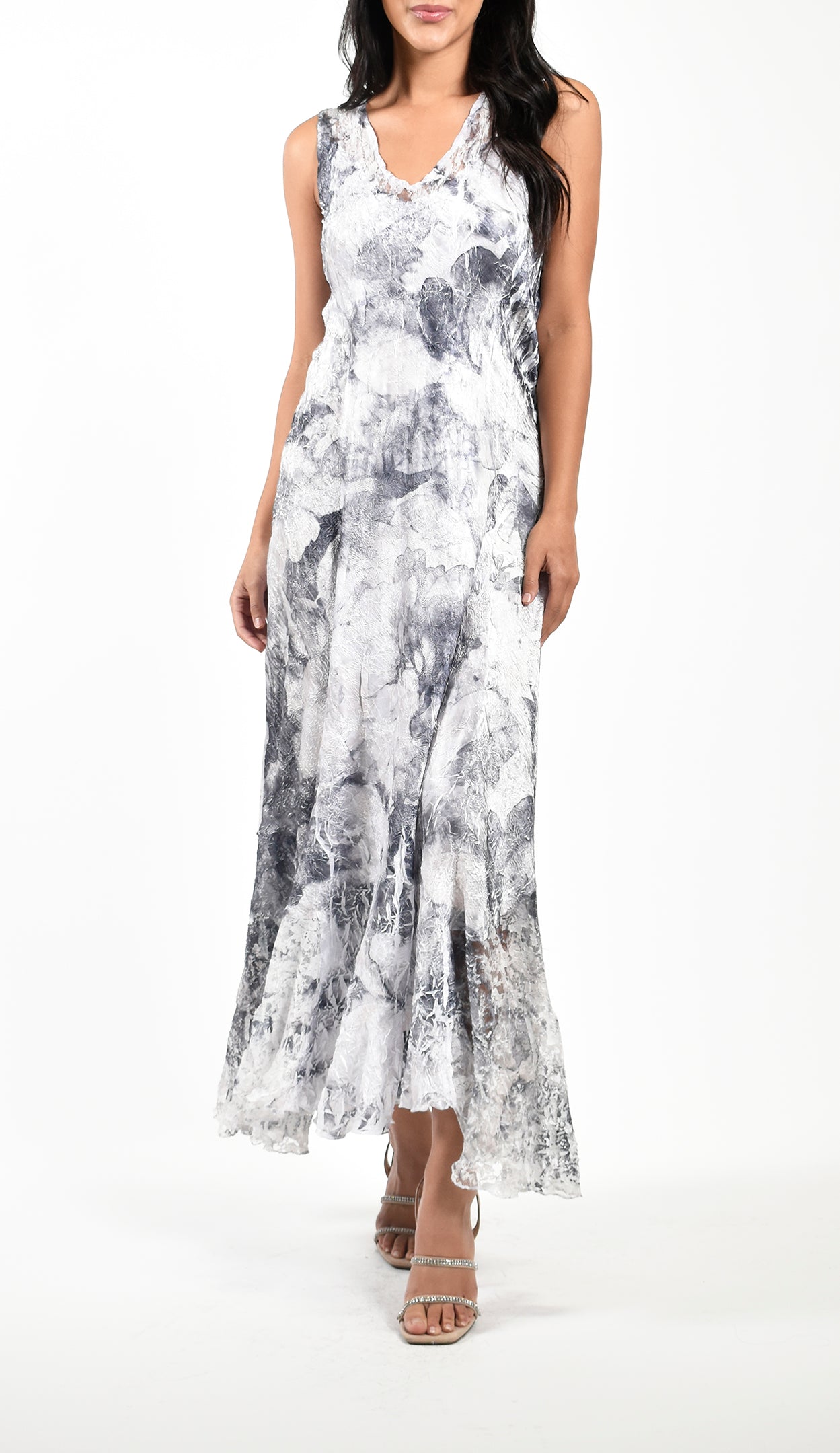 Watercolour Floral Print Long Dress