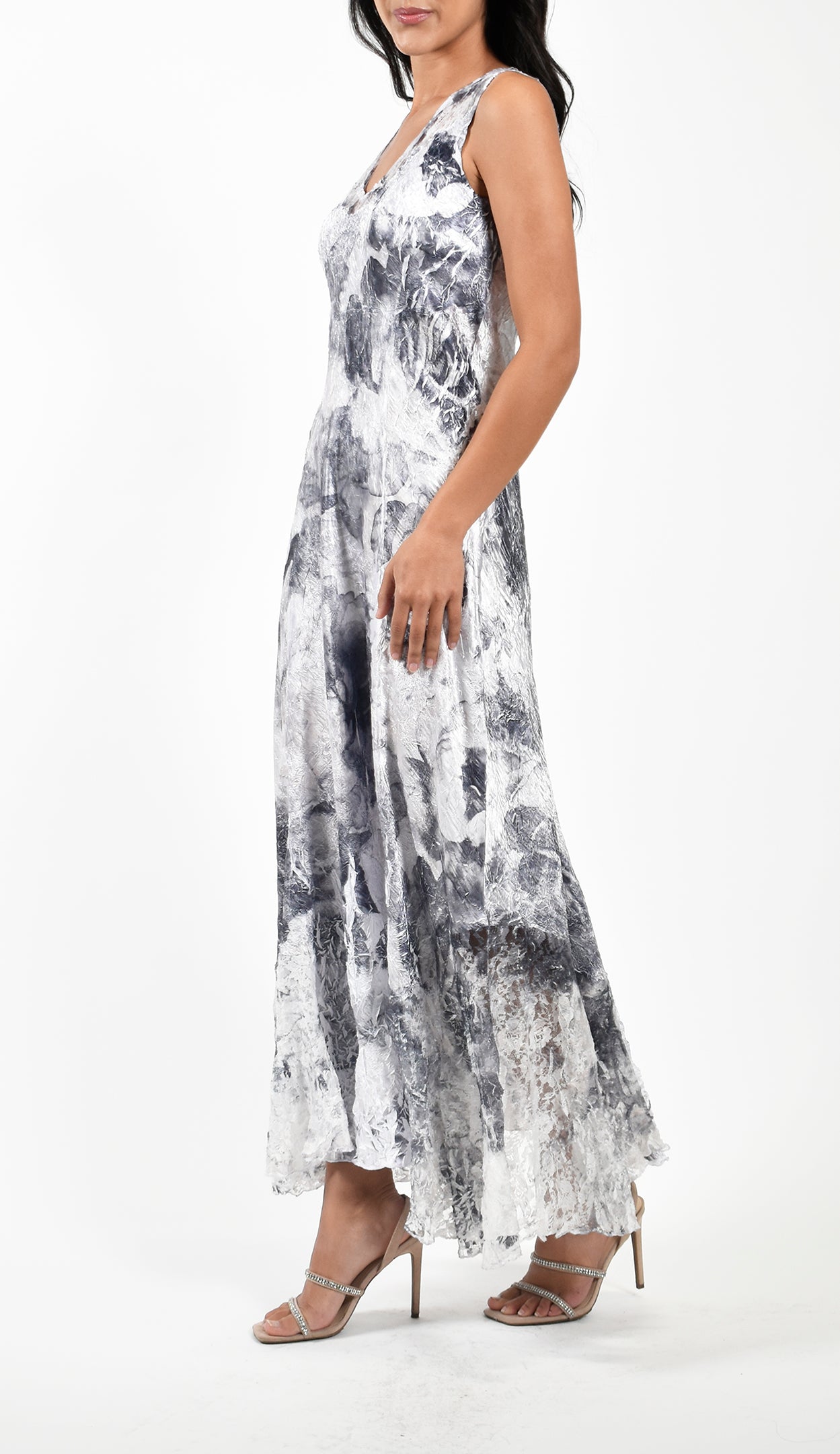 Watercolour Floral Print Long Dress