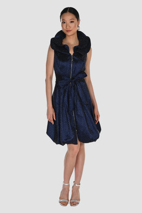 Wired Collar Bubble Dress with Crystals