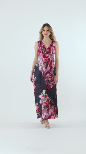 Teegan Floral Jacquard V-Neck Dress