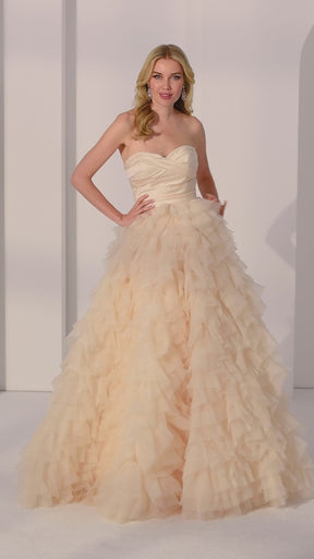Ruffle Organza Ballgown with Satin Bodice