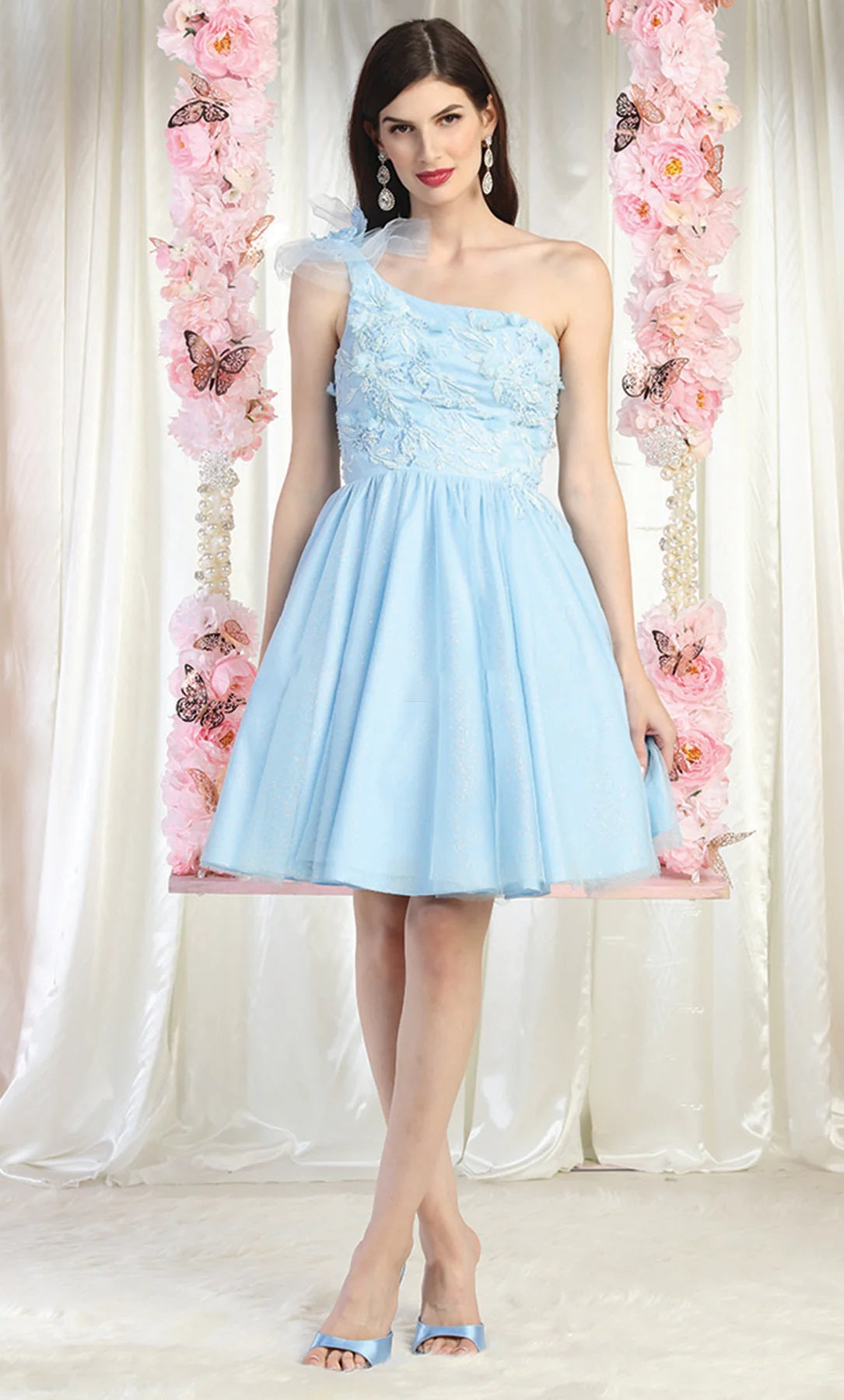 3D Floral Sparkle Tulle Dress